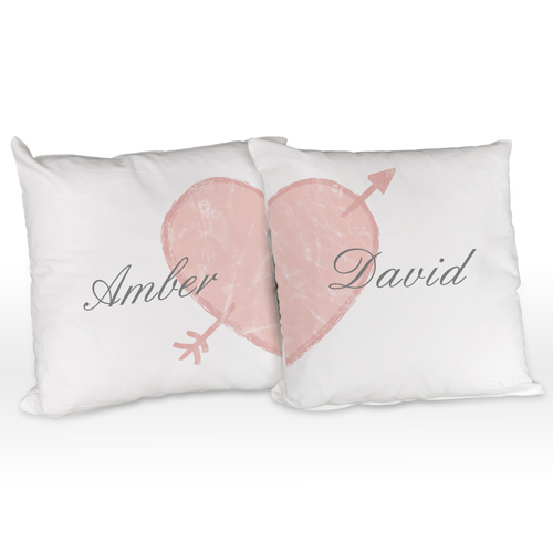 Personalised Pair Of Cushions - Heart Halves