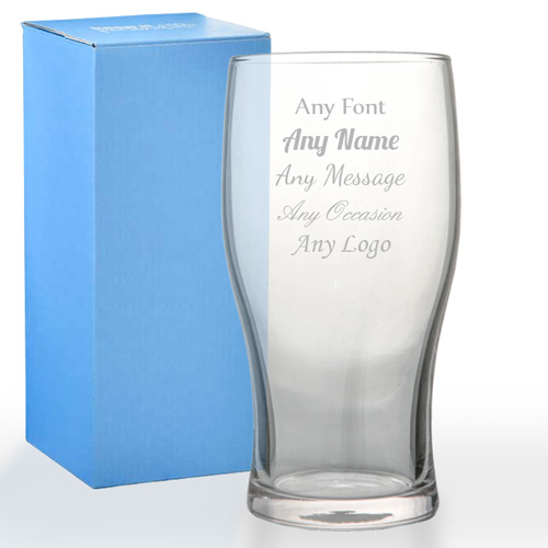 Personalised Tulip Pint Glass Any Font Any Occasion
