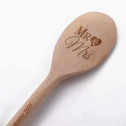 Personalised Wooden Spoon - Mr And Mrs Wedding Gift Idea