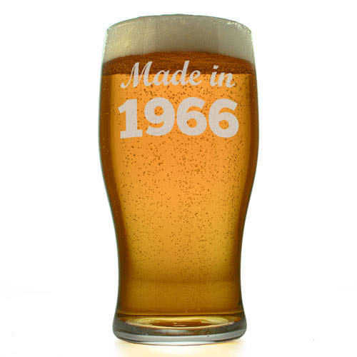 Personalised Tulip Pint Glass - Made In Any Year