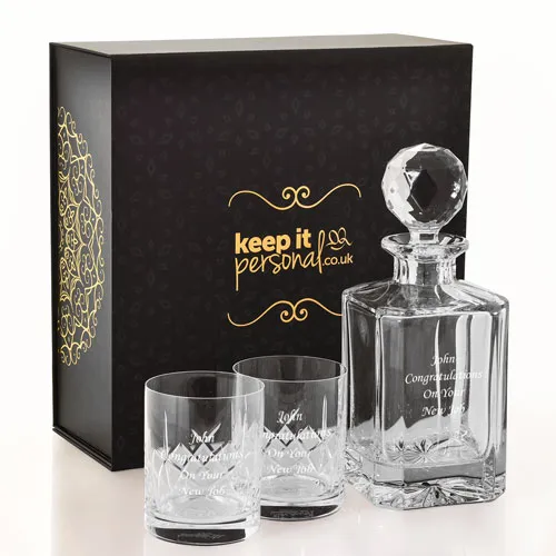 Personalised Luxury Whisky Decanter Gift Set