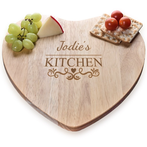 Personalised Heart Shaped Chopping Board Gift For The Kitchen