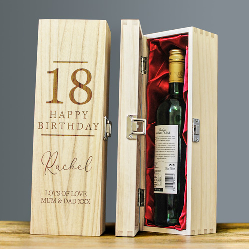 Happy 18th Birthday Personalised Wine Box