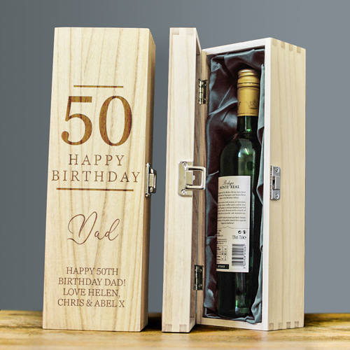 Happy 50th Birthday Personalised Wine Box