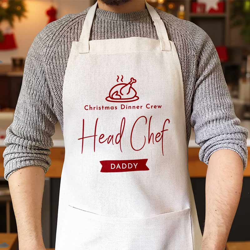 Personalised Christmas Dinner Head Chef Apron