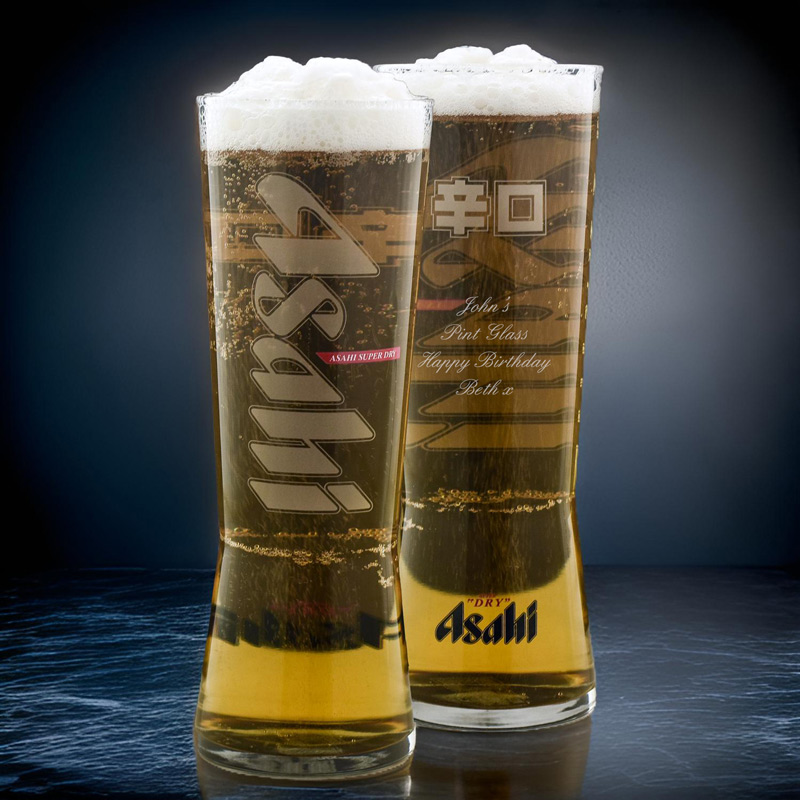 Personalised Asahi Super Dry Pint Glass