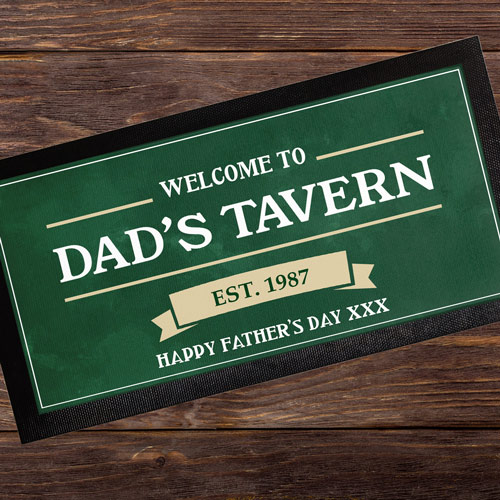 Personalised Bar Mat Vintage Design Choose Colour