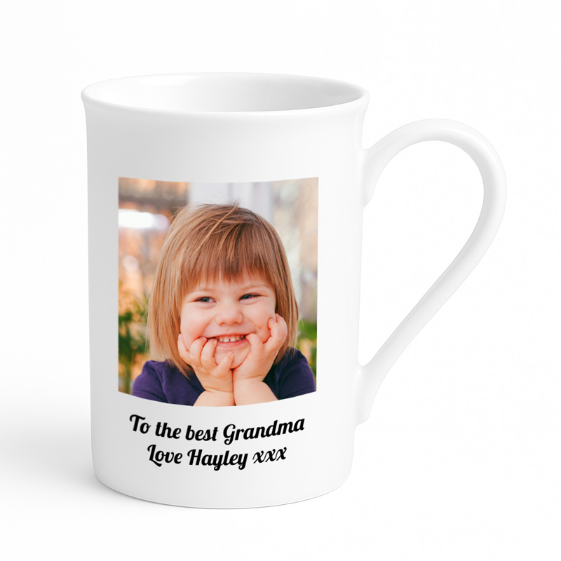 Photo Upload Bone China Mug With Message