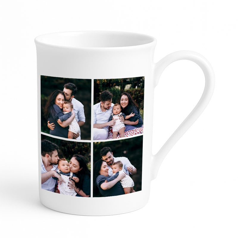 4 Photo Collage Bone China Mug