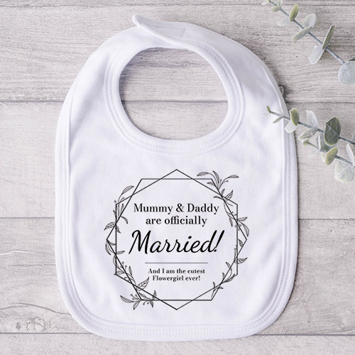 Personalised My Mummy And Daddy Are Married Wedding Baby Bib