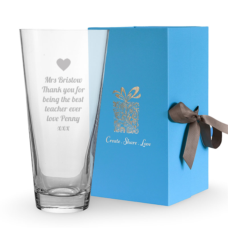 Personalised Conical Vase - Love Heart Any Message