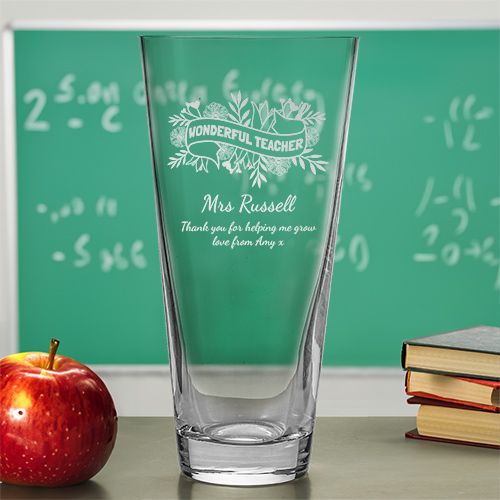 Personalised Wonderful Teacher Banner Conical Vase
