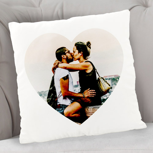 Personalised Love Heart Photo Upload Cushion