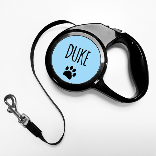 Personalised Retractable Dog Lead Choose Colour For Small To Medium Dogs
