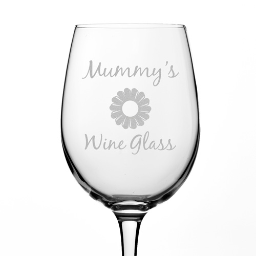 Mother's Day Daisy Wine Glass