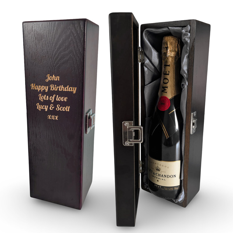 Luxury Solid Elm Wood Personalised Wine Box