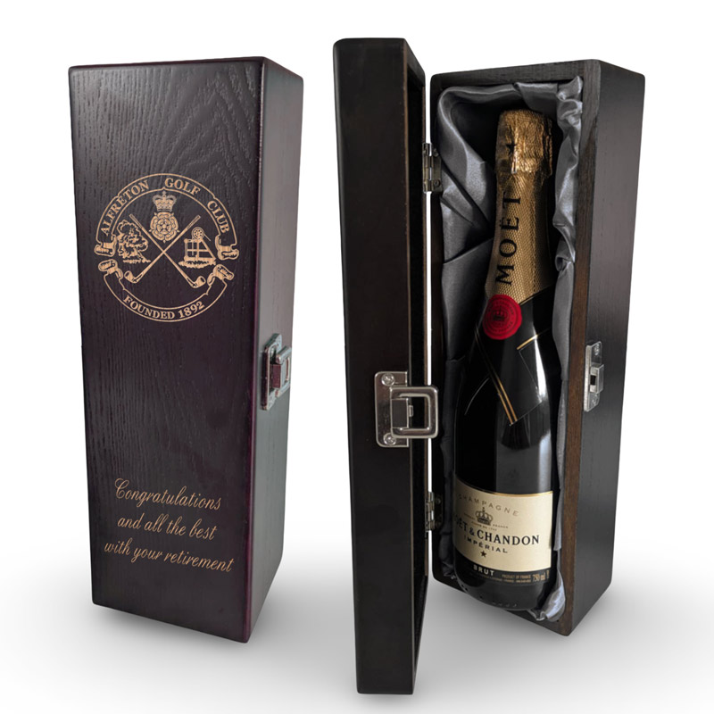 Logo Engraved Solid Elm Wood Wine Box With Graphite Insert