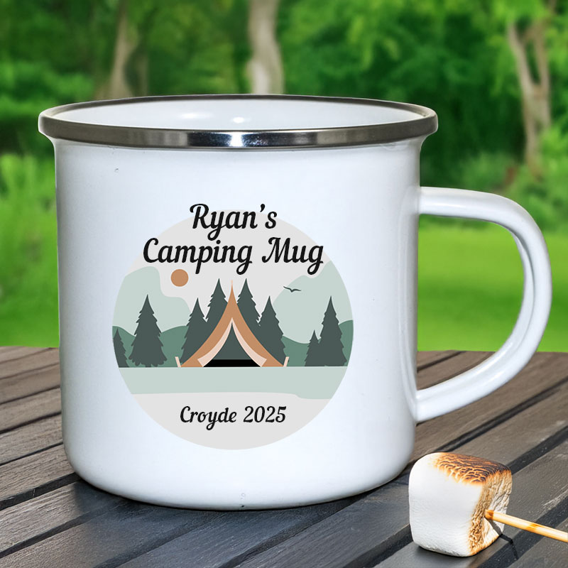 Personalised Enamel Name's Camping Mug