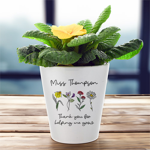 Personalised Thank You For Helping Me Grow Plant Pot