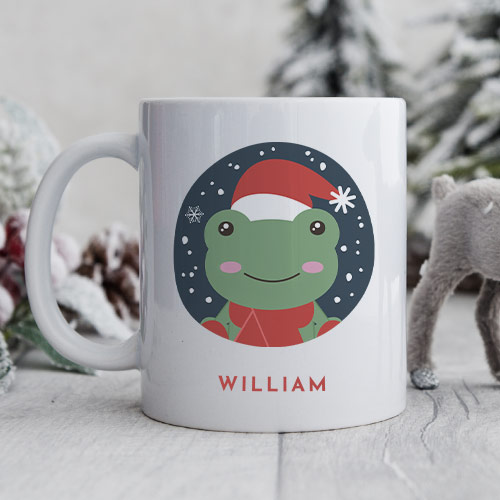 Personalised Frog Christmas Mug