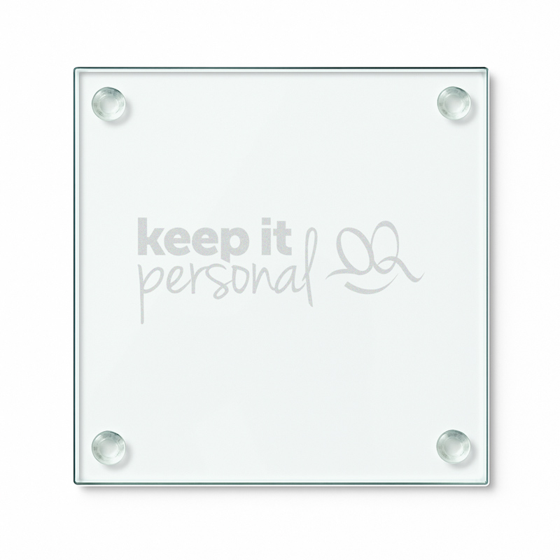 Logo Engraved Glass Coaster Branded Promotional Gift