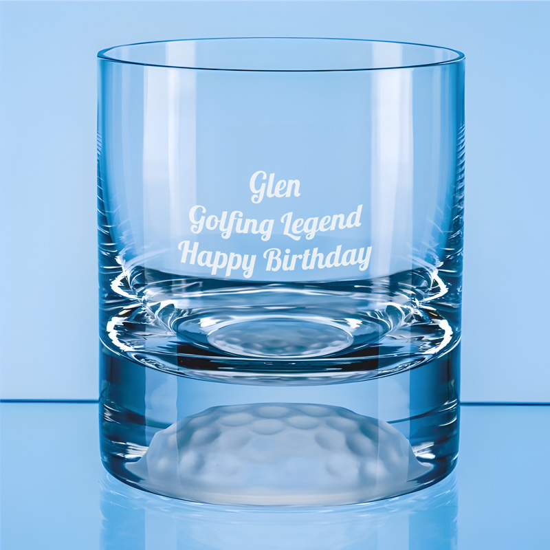 Personalised Golf Ball Base Whisky Glass