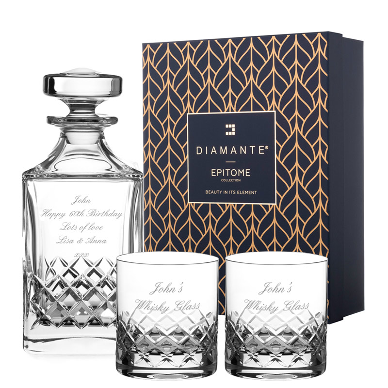 Personalised Grosvenor Whisky Decanter Set