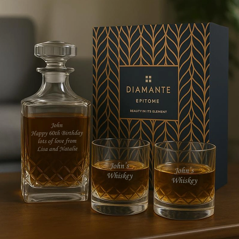 Personalised Grosvenor Whisky Decanter Set