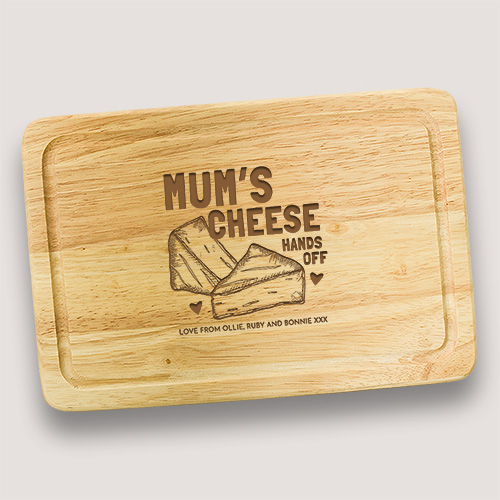 Personalised Mum's Cheese Board Hands Off