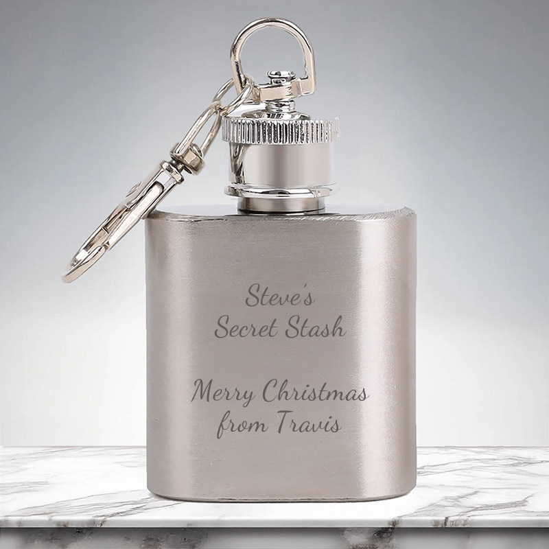Personalised Hip Flask Keyring 1oz