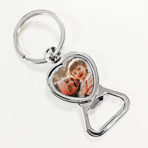 Personalised Photo Heart Bottle Opener Keyring