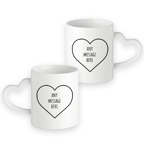 Personalised Simple Love Heart Message Mug