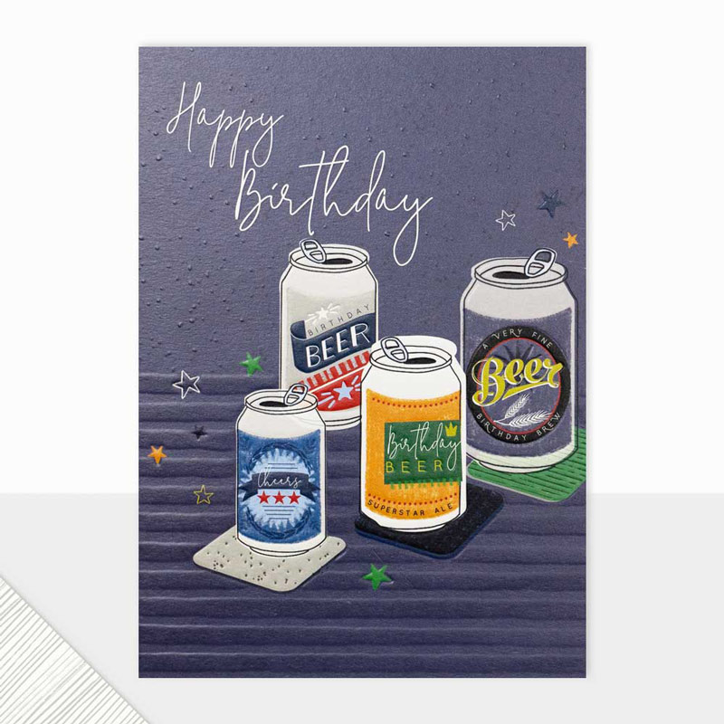 Happy Birthday Beer Can Greeting Card