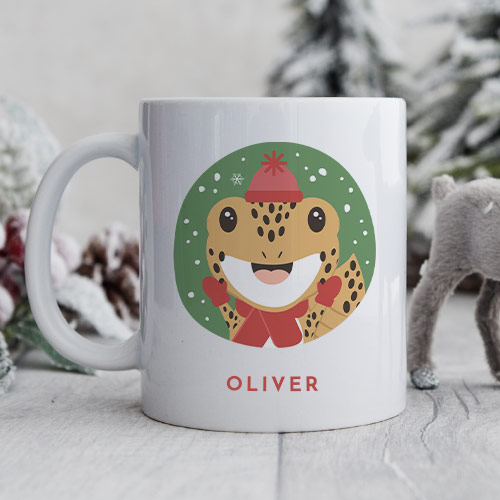 Personalised Lizard Christmas Mug