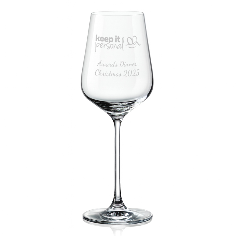 Logo Engraved Red Wine Glass Branded Promotional Gift