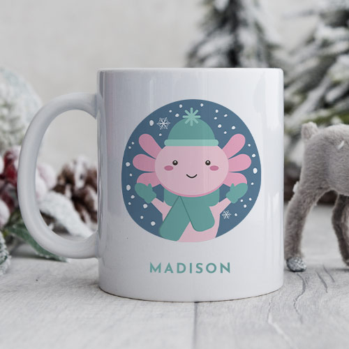 Personalised Axolotl Christmas Mug