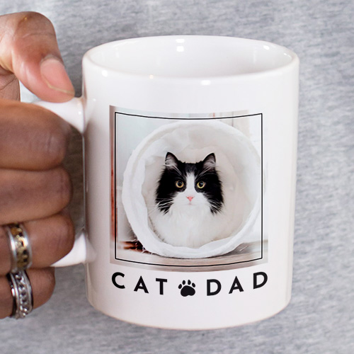 Personalised Cat DAD Photo Upload Mug