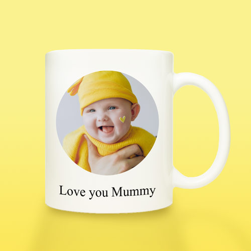 Personalised Round Photo Mug With Message