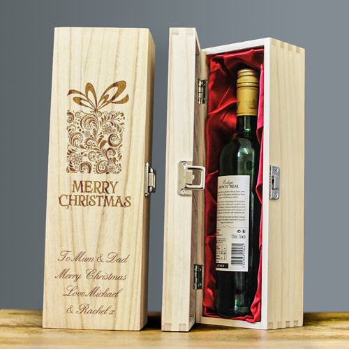 Personalised Merry Christmas Luxury Wine Box