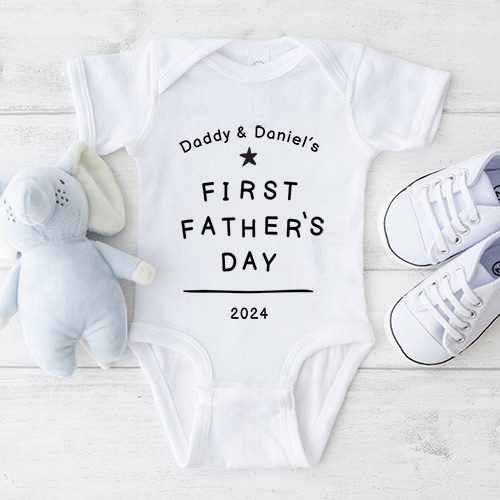 Personalised First Father\'s Day Baby Grow