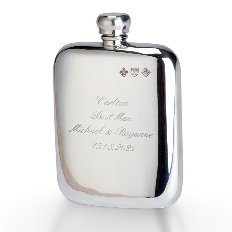 Pewter 4oz Personalised Hip Flask
