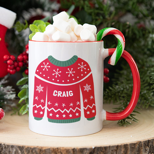 Personalised Christmas Jumper Mug 6 Colours