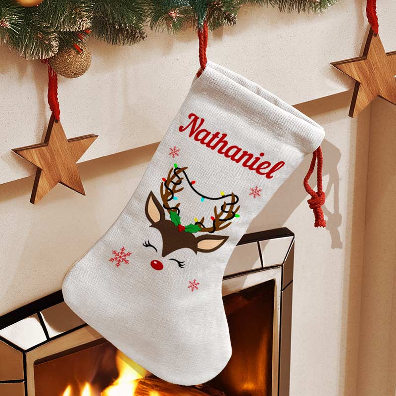 Personalised Reindeer Christmas Stocking