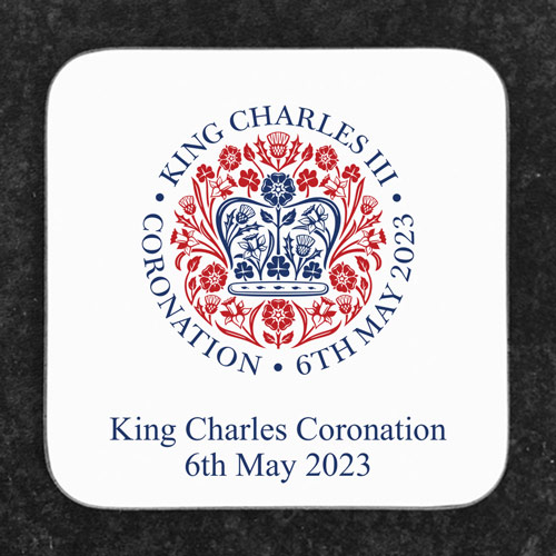 Personalised King Charles III Coronation Coaster 2023