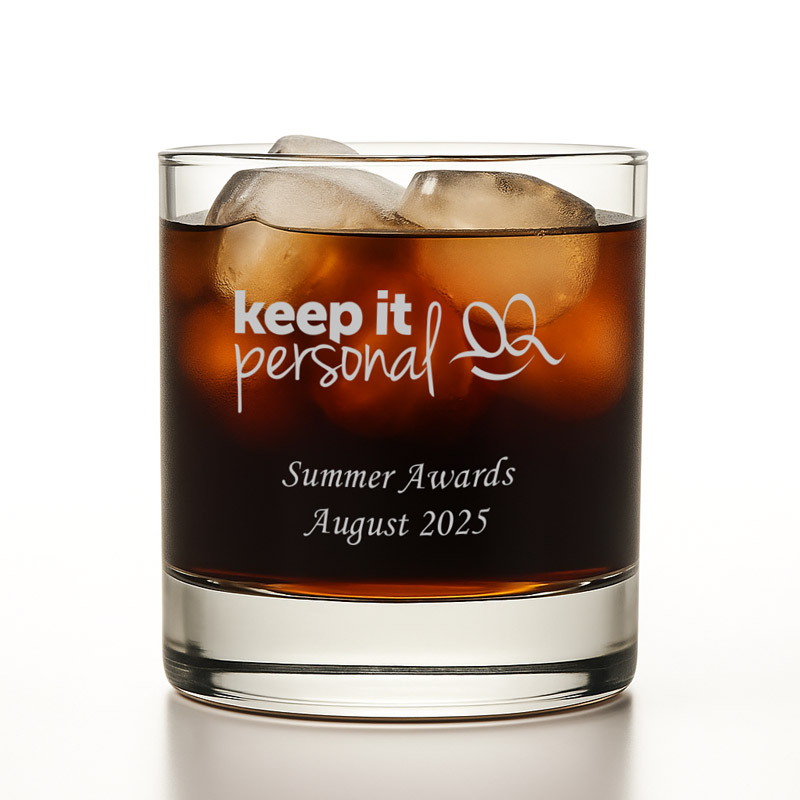 Logo Engraved Glass Tumber Branded Promotional Gift