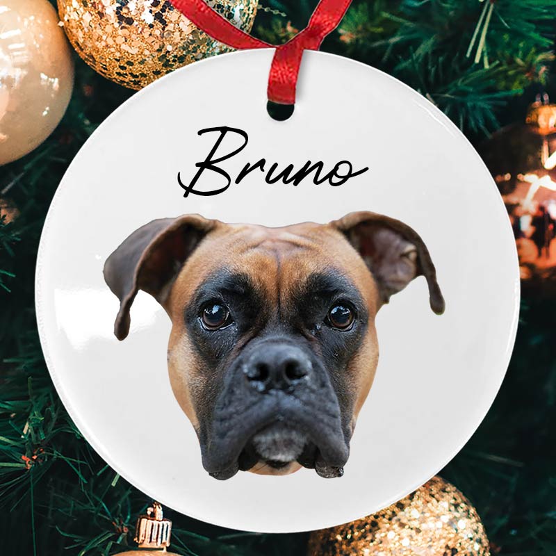 Personalised Face Cutout Ceramic Bauble