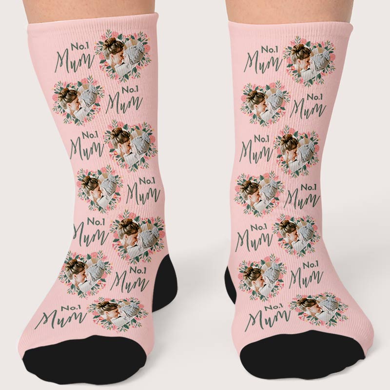 Personalised No1 Mum Floral Socks