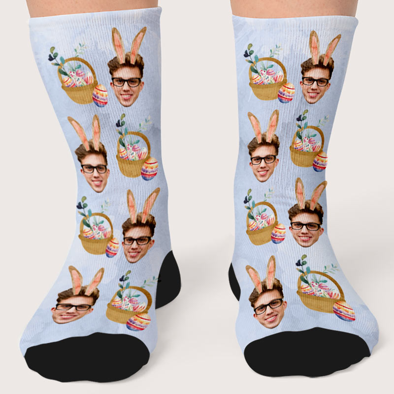 Personalised Easter Bunny Photo Socks