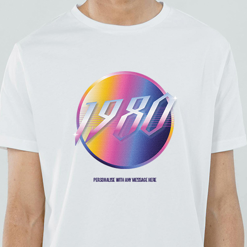 Personalised 1980's Retro T-Shirt Choose Any Year