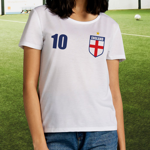 Personalised Women's England Football Supporters T-Shirt